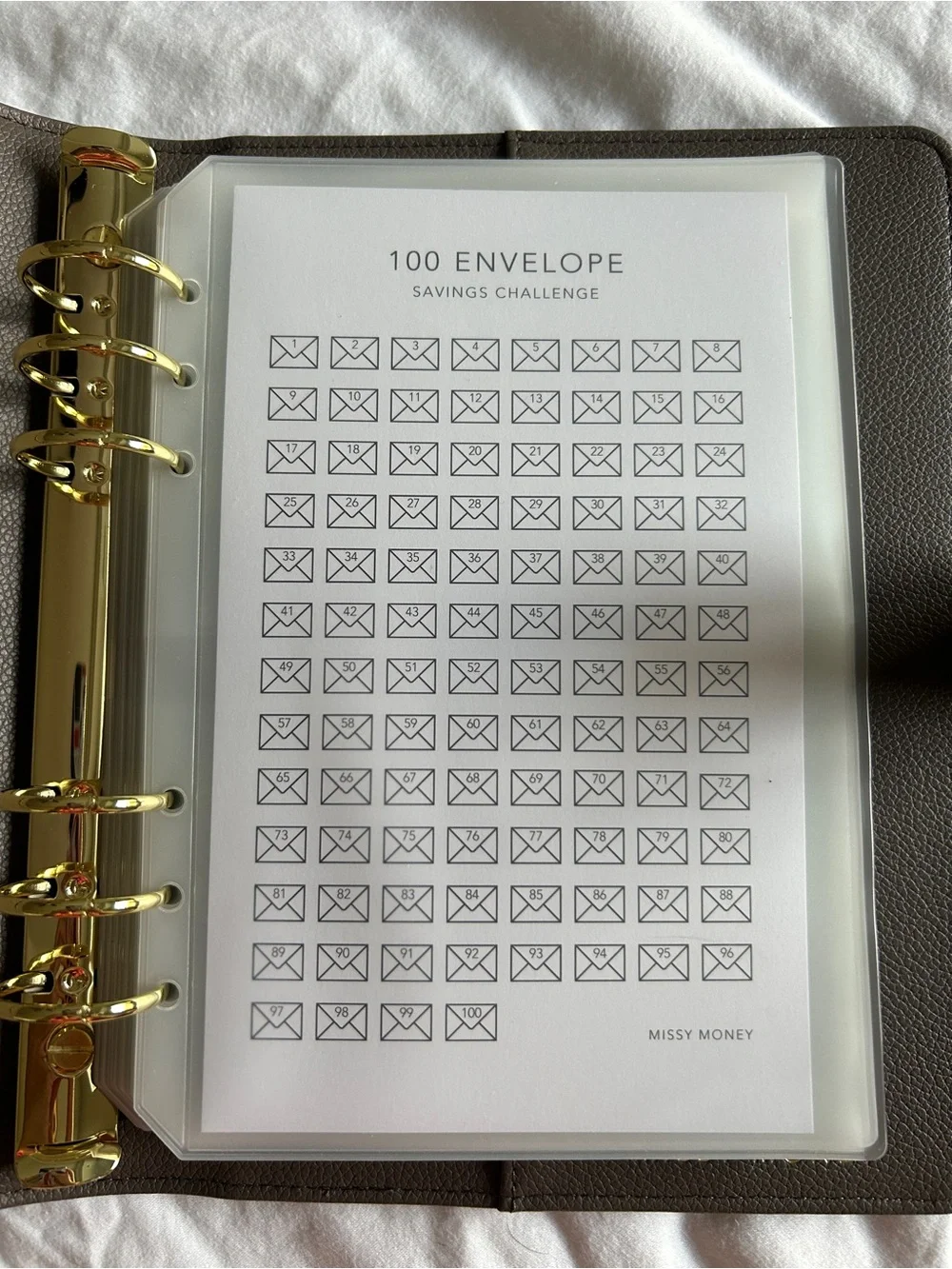 A5 100 Envelope Savings Challenge Binder